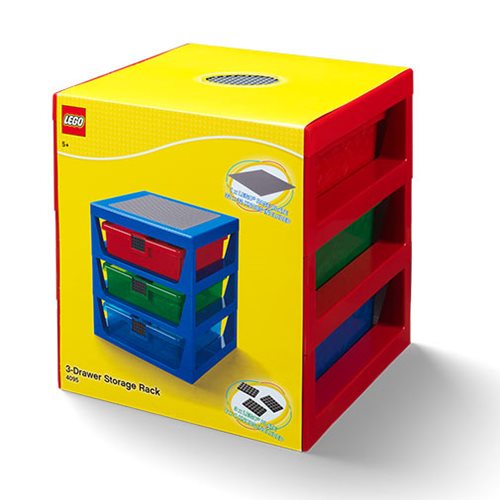 LEGO Red 3-Drawer Storage Rack