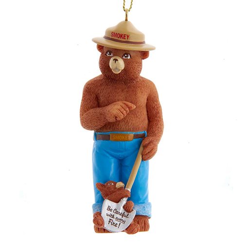 Smokey the Bear with Shovel 3 1/2-Inch Resin Ornament