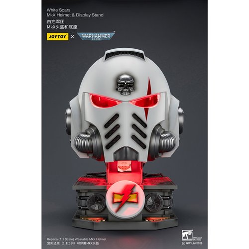 Joy Toy Warhammer 40,000 White Scars MKX 1:1 Scale Roleplay Helmet Prop Replica with Stand