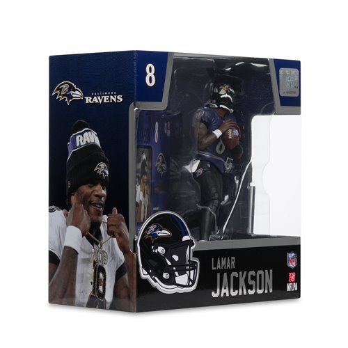 NFL SportsPicks 2025 Baltimore Ravens Lamar Jackson Alternate Jersey 7-Inch Scale Posed Figure