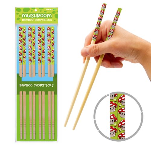 Mushroom Bamboo Chopsticks Set of 4