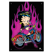 Betty Boop Biker Tin Sign
