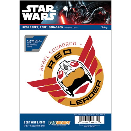 Star Wars Red Leader Wings Rebel Squadron Window Decal