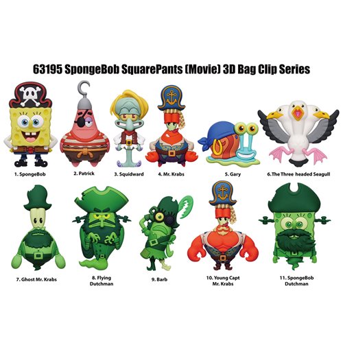 The SpongeBob SquarePants Movie 3D Foam Bag Clip Random 6-Pack