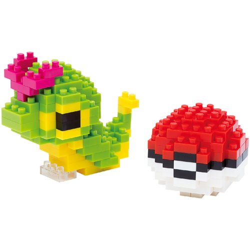 Pokemon Caterpie and Poke Ball Nanoblock Constructible Figure