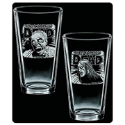 Walking Dead Fresh Meat Rise & Feed Etched Pint Glass 2-Pack