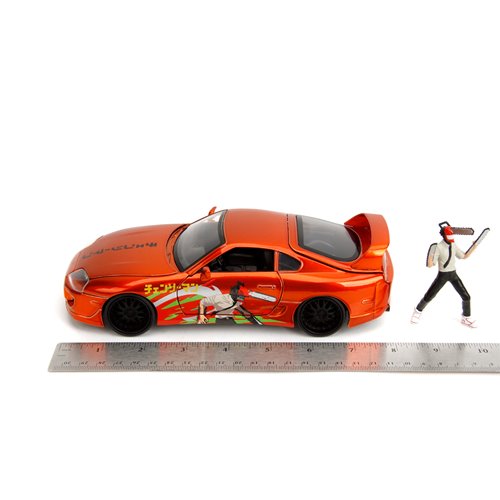 Hollywood Rides Chainsaw Man 1995 Toyota Supra 1:24 Scale Die-Cast Metal Vehicle with Chainsaw Man F