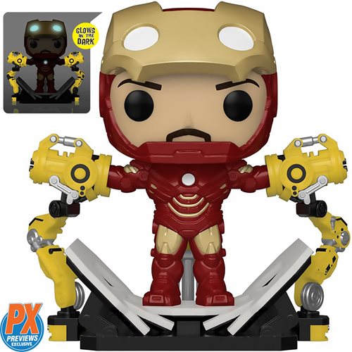 Iron Man 2 Iron Man MK IV with Gantry Glow-in-the-Dark 6-Inch Deluxe Pop! Vinyl Figure - Previews Exclusive, Not Mint