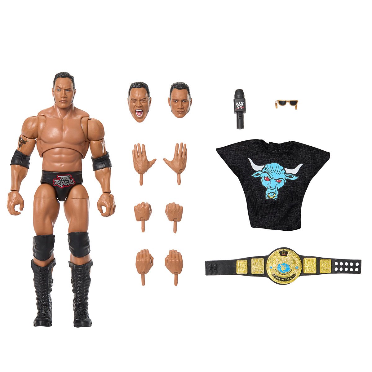 THE ROCK Mattel WWE Entrance Greats Action Figure Con Base Musicale