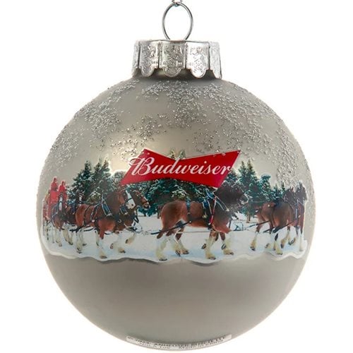 Budweiser Clydesdale Scene Glass Ball Ornament