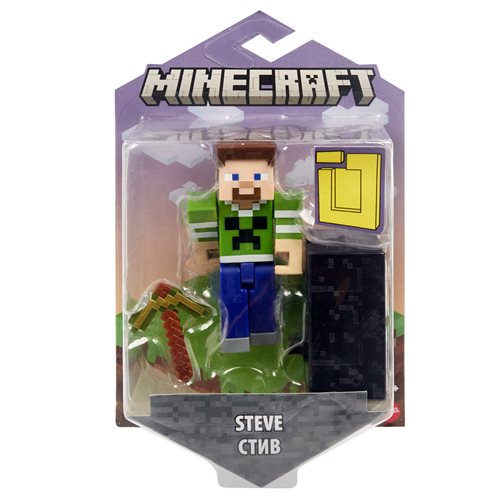 Minecraft Build-A-Portal Steve in Green Shirt Action Figure