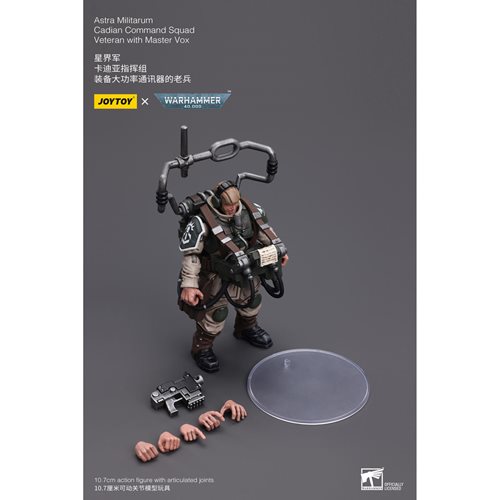 Joy Toy Warhammer 40,000 Astra Militarium Cadian Command Squad Veteran with Master Vox 1:18 Scale Ac