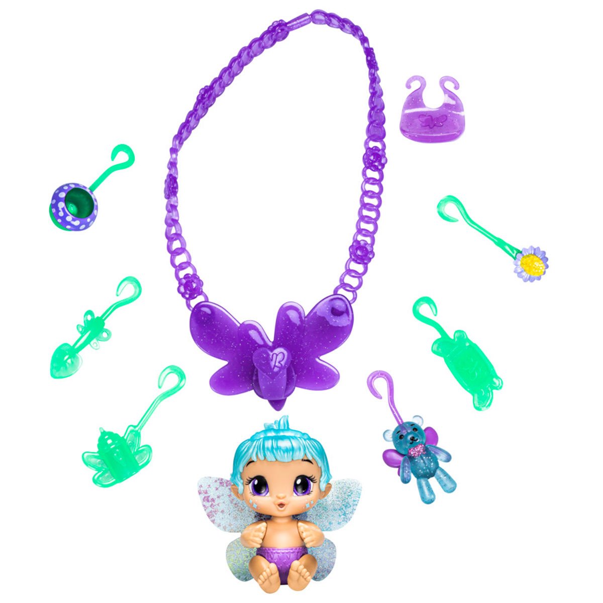 Baby Alive Glo Pixies Minis Carry 'n Care Necklace Lilac Pearl Doll