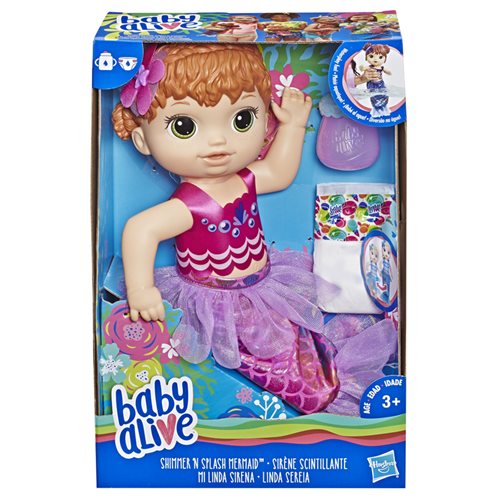 Baby Alive Shimmer n Splash Mermaid Red Hair Doll