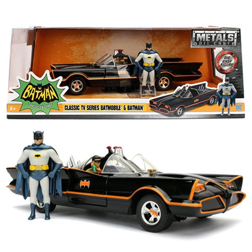 Batman 1966 TV Series Batmobile 1:24 Scale Vehicle with Figures