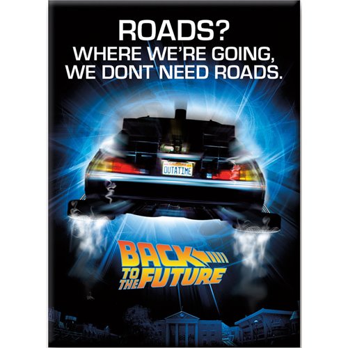 Back To The Future Roads Flat Magnet