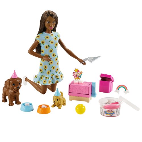 Barbie Puppy Party Doll with Brunette Hair and Playset