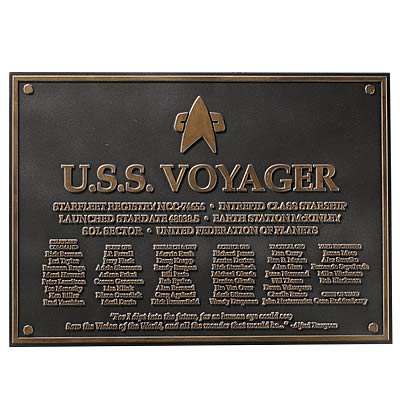 Star Trek Dedication Plaque Replica Neu Voyager Schiffs Plakette Eaglemoss 