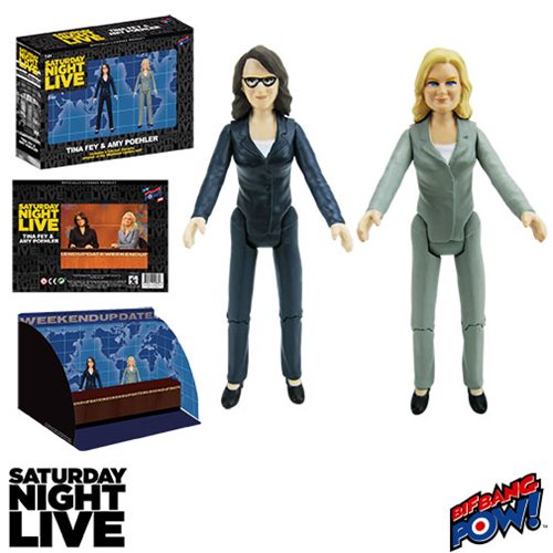 Saturday Night Live Weekend Update Tina Fey and Amy Poehler 3 1/2-Inch Action Figures Set of 2