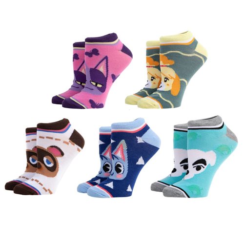 Animal Crossing 5-Pair Ankle Sock Pack