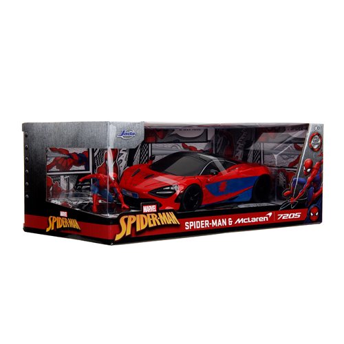 Hollywood Rides Marvel Spider-Man McLaren 720S 1:24 Scale Die-Cast Metal Vehicle with Spider-Man Fig
