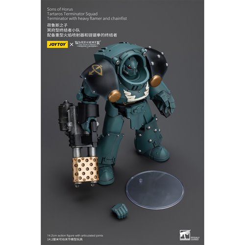 Joy Toy Warhammer 40,000 Sons of Horus Tartaros Squad Terminator with Heavy Flamer and Chainfist 1:1
