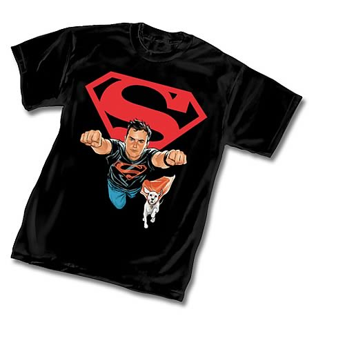 DC Comics T-Shirt imprimé Bleu Design Original sous Licence Logoshirt Superman Krypto Le superchien