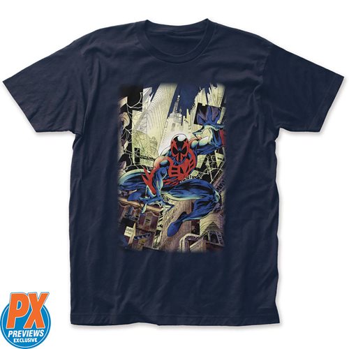 Marvel Spider-Man 2099 City Navy Blue T-Shirt - Previews Exclusive