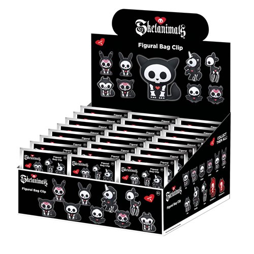 Skelanimals 3D Foam Bag Clip Display Case of 24