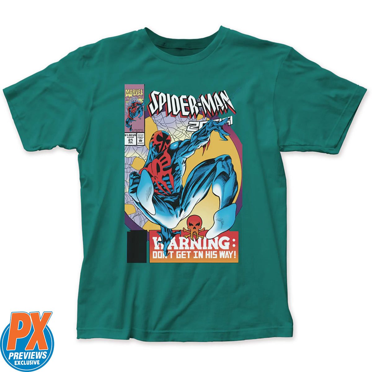 Marvel Spider-Man 2099 Don't Get In His Way Teal T-Shirt - Previews ...