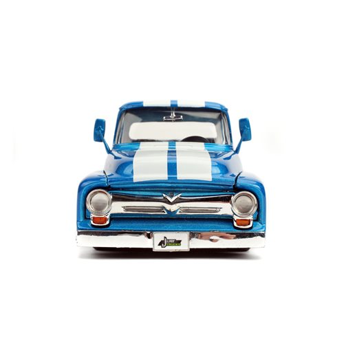 Just Trucks 1956 Ford F-100 Pickup 1:24 Scale Die-Cast Metal Vehicle with Tire Rack