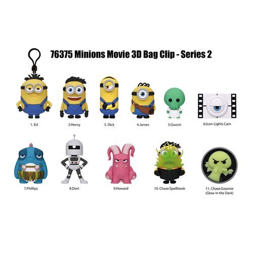 Minions & Monsters Series 2 3D Foam Bag Clip Display Case of 24