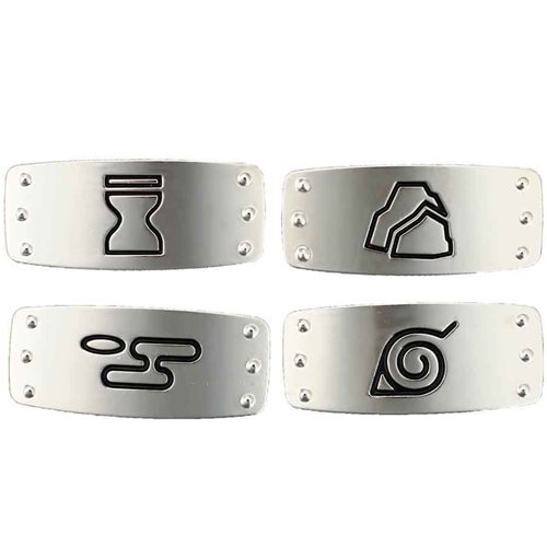Naruto Village Headband Pin 4-Pack