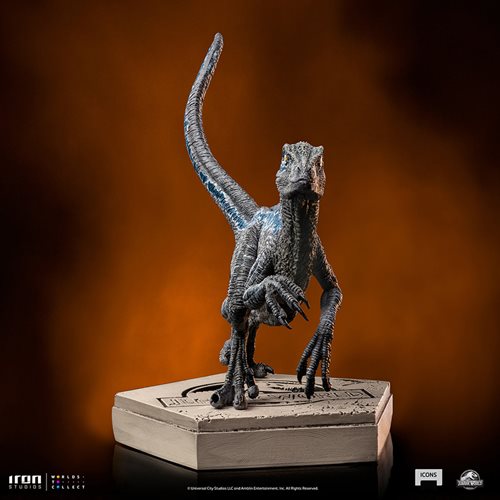 Jurassic World Velociraptor Blue Icons Statue