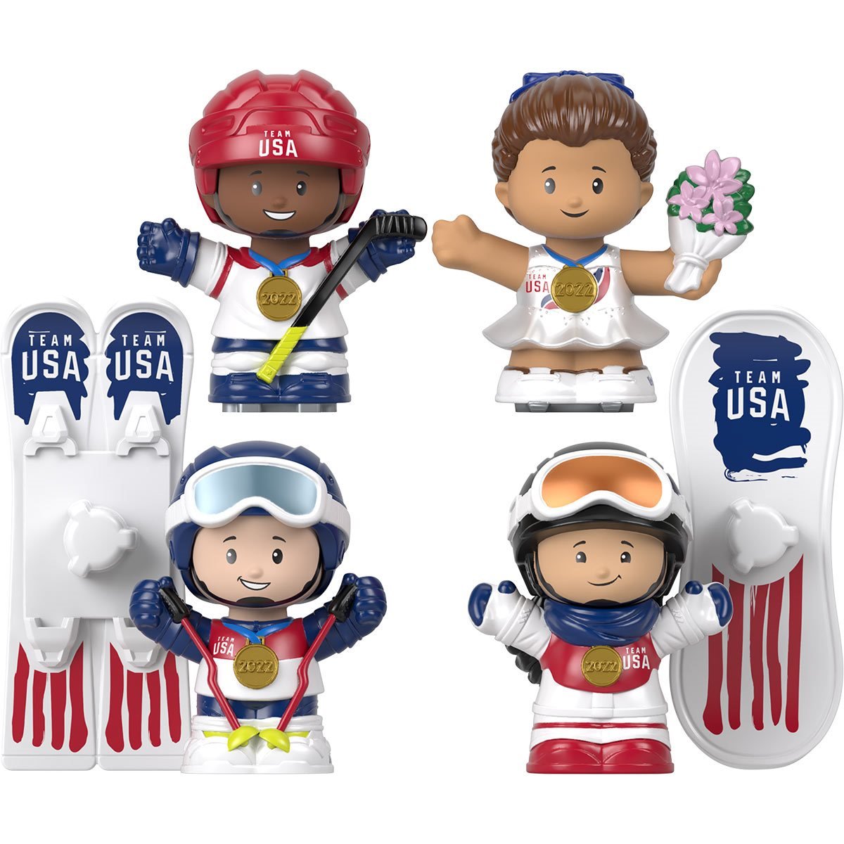 Details about   Fisher-Price Little People NEW Box Olympic Stars Winter Skier Hockey Ice Skate 