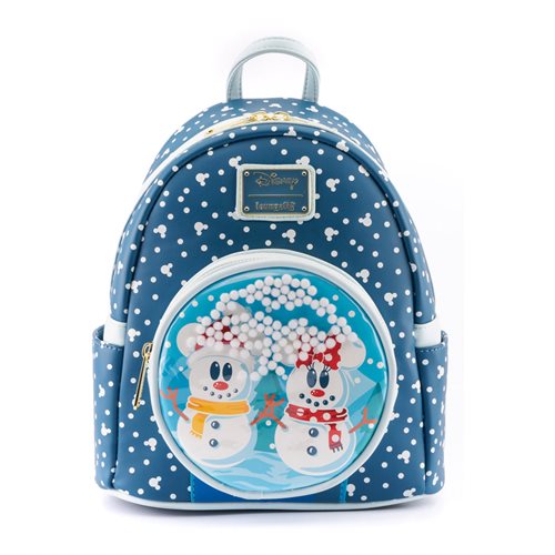Disney Snowman Mickey and Minnie Mouse Snow Globe Mini-Backpack