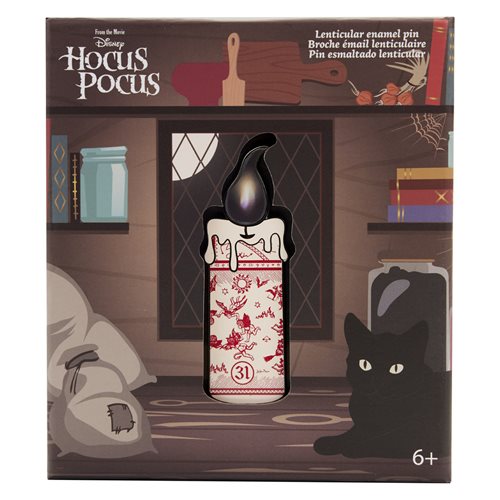 Hocus Pocus Black Flame Candle Lenticular 3-Inch Enamel Pin
