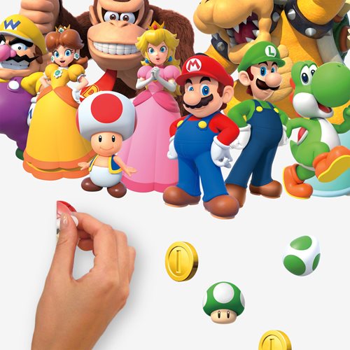 Super Mario Giant Peel and Stick Wall Decals with Alphabet