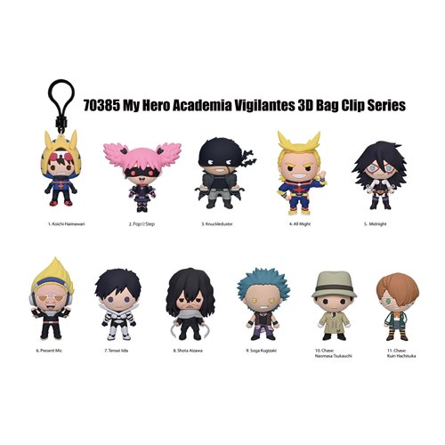 My Hero Academia Vigilantes 3D Foam Bag Clip Random 6-Pack