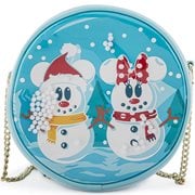 Disney Snowman Mickey and Minnie Mouse Snow Globe Crossbody Purse