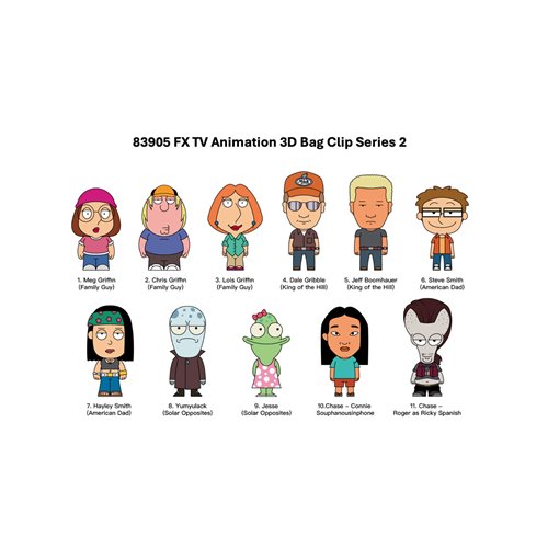 FX Animation Series 2 3D Foam Bag Clip Random 6-Pack