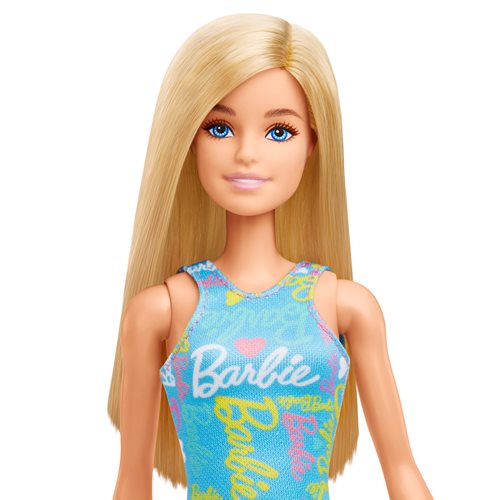 Barbie Blue Barbie Logo Print Dress Doll