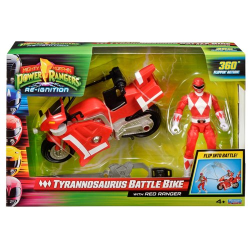 Mighty Morphin Power Rangers: Re-Ignition Tyrannosaurus Battle Bike Vehicle with Red Ranger Action F