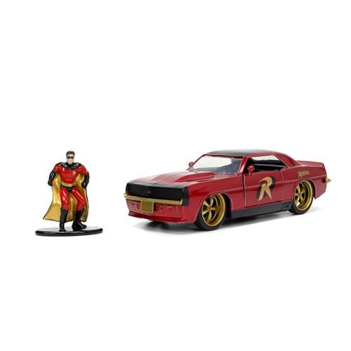 Batman Hollywood Rides 1969 Chevrolet Camaro 1:32 Scale Die-Cast Metal Vehicle with Robin Figure