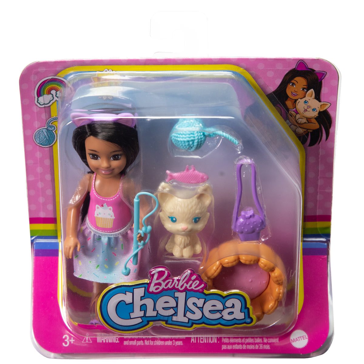 Ashley Furman manipulate Hopeful Barbie Cupcake Chelsea Doll with Pet Kitten
