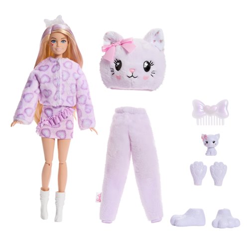 Care Bears Barbie Cutie Reveal Purple Kitten Doll