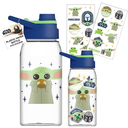 Star Wars: The Mandalorian The Child Sips 20 oz. Plastic Sports Bottle with Sticker Sheet