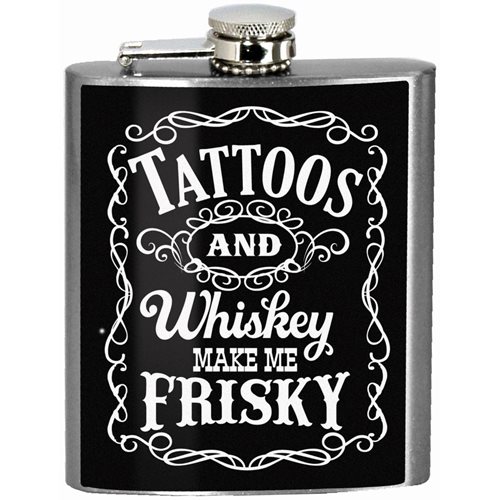 Tattoos and Whiskey Hip Flask
