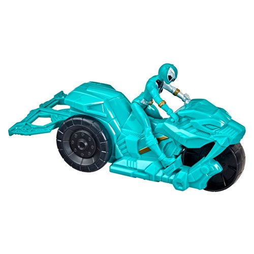Power Rangers Dino Fury Rip N Go Sabertooth Battle Rider and Green Ranger 6-Inch-Scale Vehicle