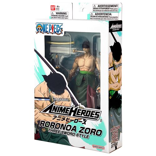 One Piece Anime Heroes Roronoa Zoro Three Sword Style Action Figure